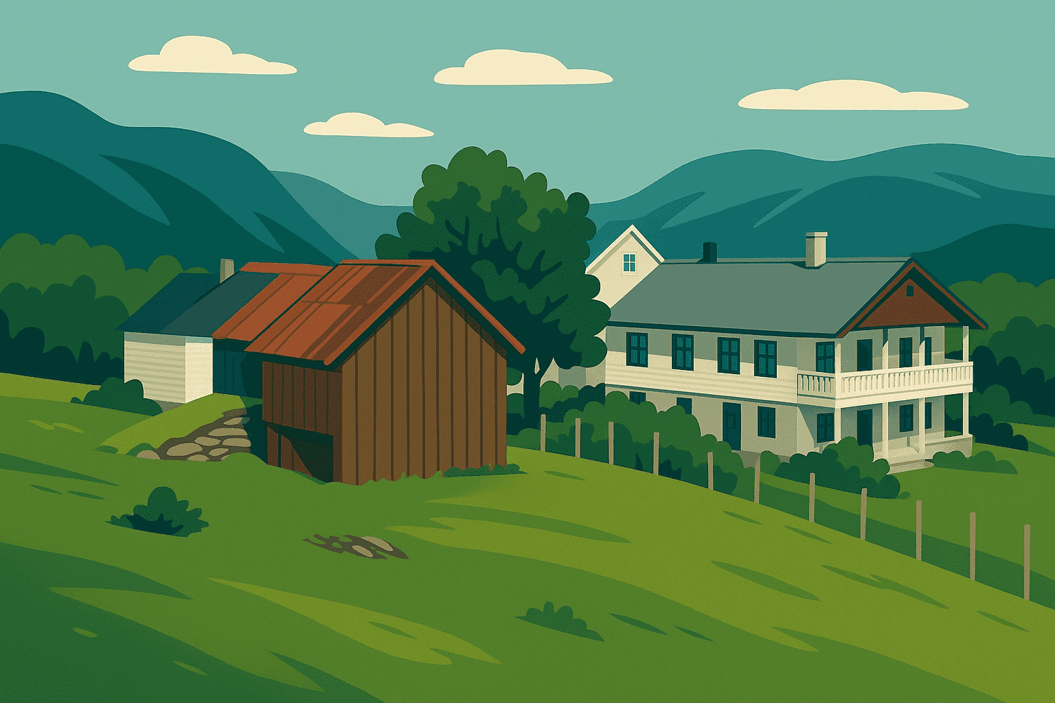 Mollands-garden sett frå bakkane